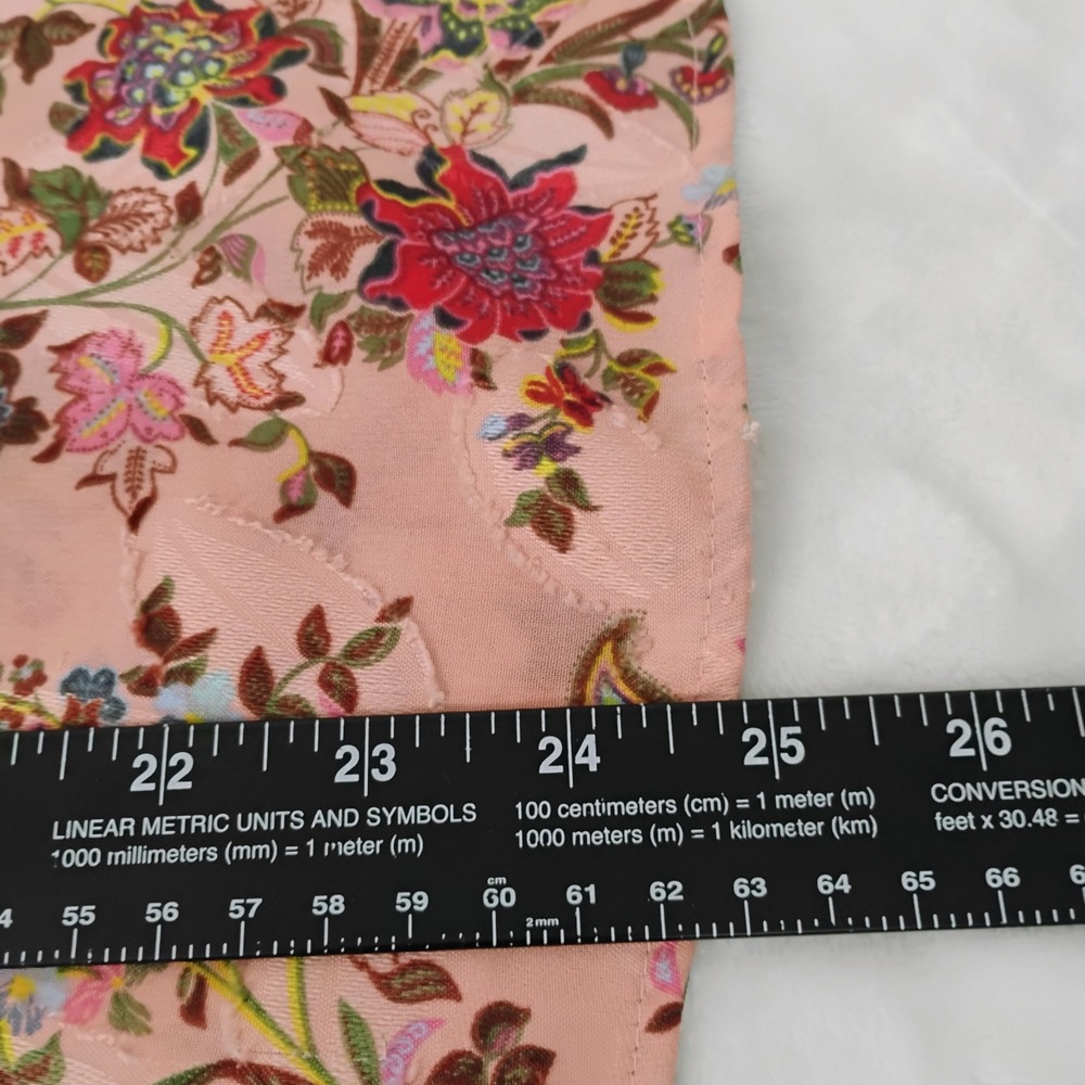 Loft Pink Floral Paisley Long Sleeve Blouse Top Pink Size Medium Lightweight Q - Picture 5 of 7
